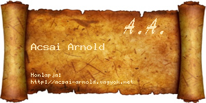 Acsai Arnold névjegykártya
