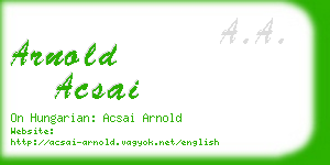 arnold acsai business card